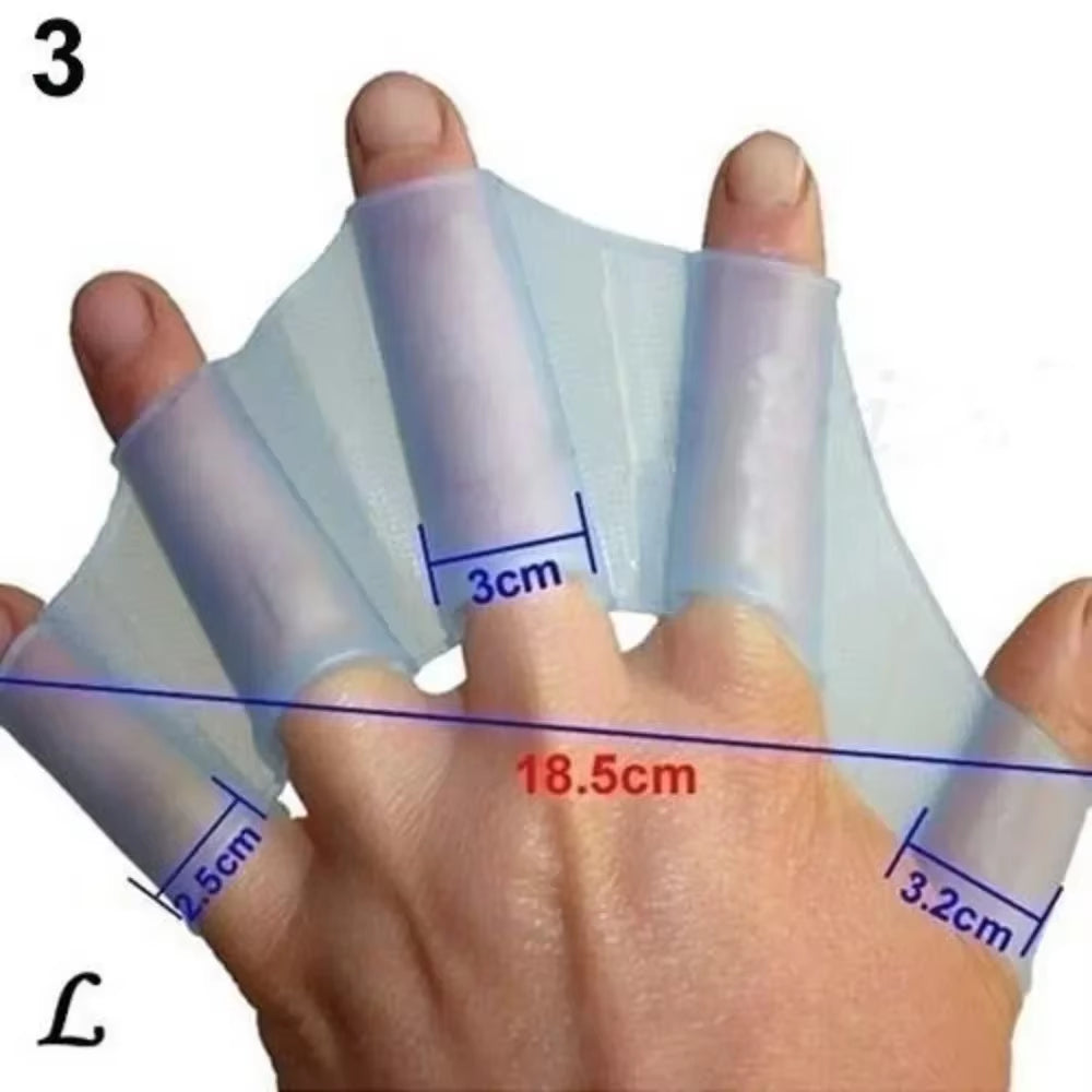 2 Pcs Swimming Finger Webbed Gloves Frog Hand Gear Fins Palm Flippers