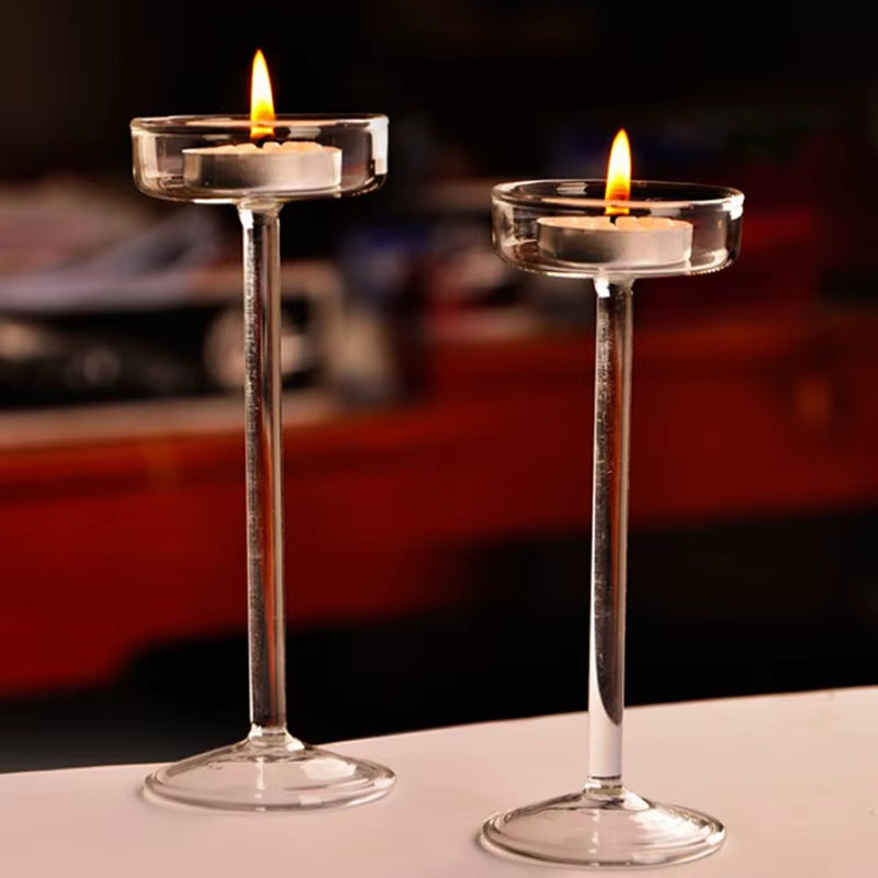 1Pc Glass Candle Holders Set Tealight Holder Home Wedding Stand Bar Party Decor