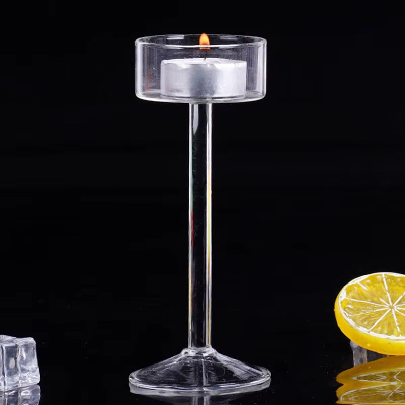 1Pc Glass Candle Holders Set Tealight Holder Home Wedding Stand Bar Party Decor