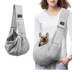 buy at my furry paw Cotton Comfortable Dog Carrier Bag – Small Pet Travel Sling