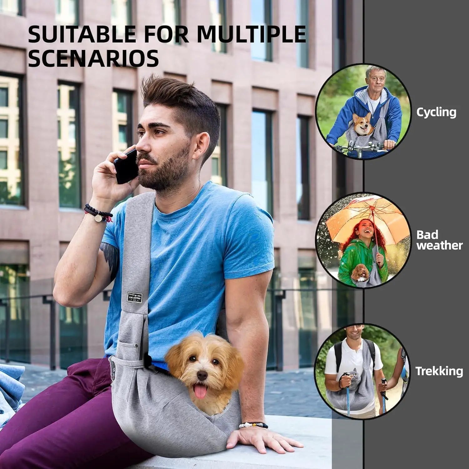 buy Cotton Comfortable Dog Carrier Bag – Small Pet Travel Sling at my furry paw only
