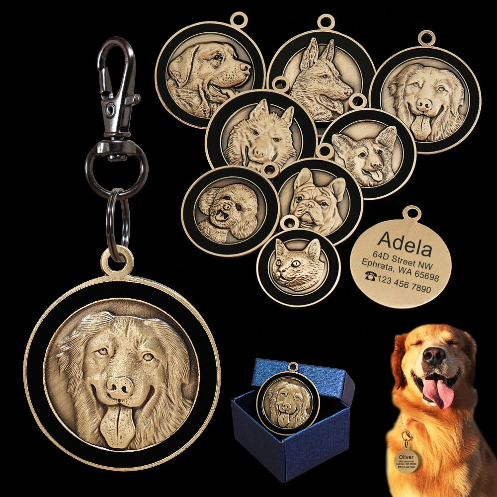Customized Dog ID Tag Personalized Dogs Cats Tags