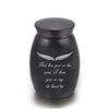 Set of 3 Mini Dog Ashes Urns – Black Keepsake Jars with Engraved Message