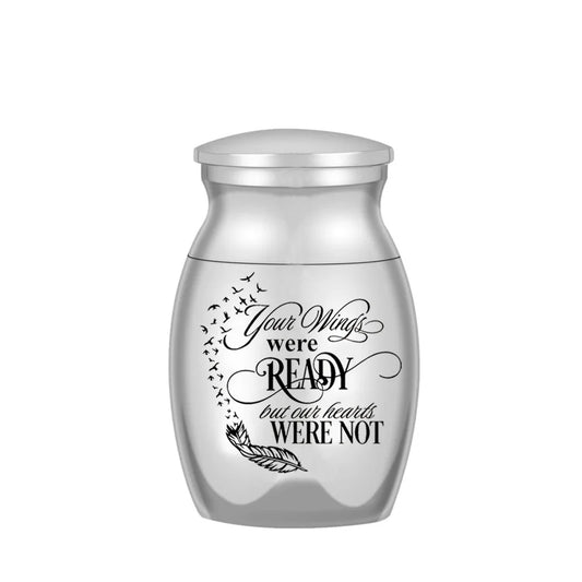 Set of 3 Mini Cremation Urns – “Your Wings” Memorial