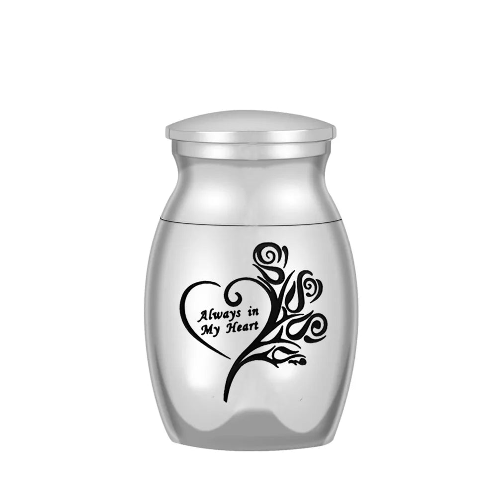 24 Styles Set of 3 Pcs Mini Urns For Human Ashes Cremation Keepsake Container Jar Metal Memorial Pet Ashes Holder Silver