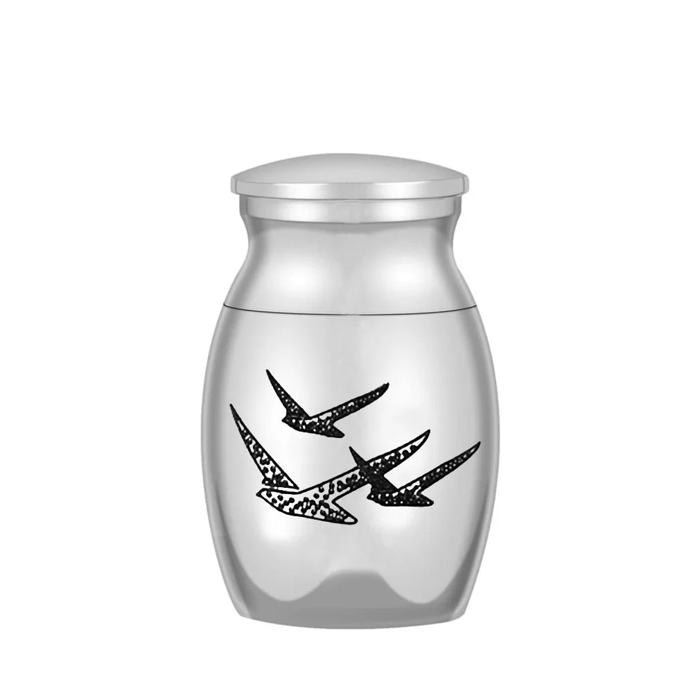 24 Styles Set of 3 Pcs Mini Urns For Human Ashes Cremation Keepsake Container Jar Metal Memorial Pet Ashes Holder Silver