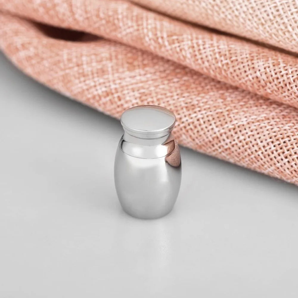 24 Styles Set of 3 Pcs Mini Urns For Human Ashes Cremation Keepsake Container Jar Metal Memorial Pet Ashes Holder Silver
