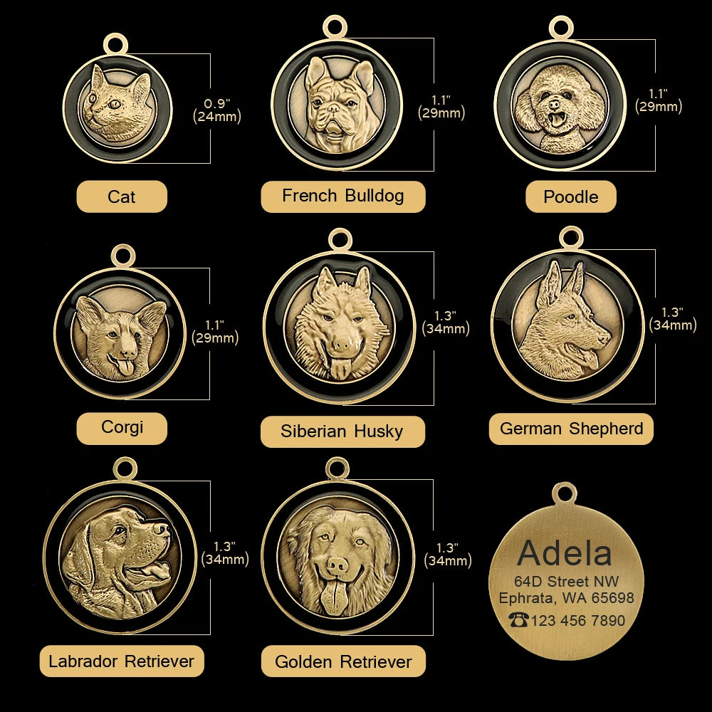 Customized Dog ID Tag Personalized Dogs Cats Tags