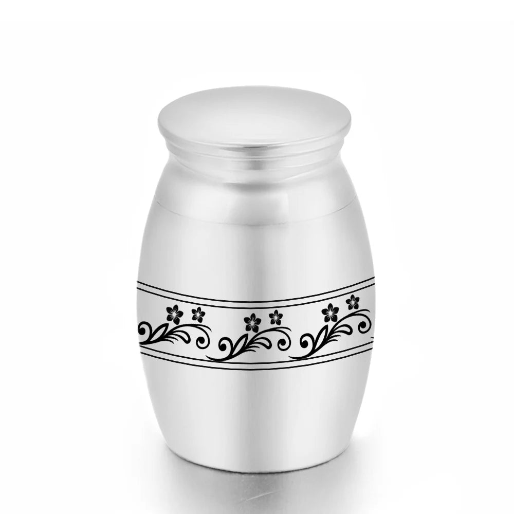 24 Styles Set of 3 Pcs Mini Urns For Human Ashes Cremation Keepsake Container Jar Metal Memorial Pet Ashes Holder Silver