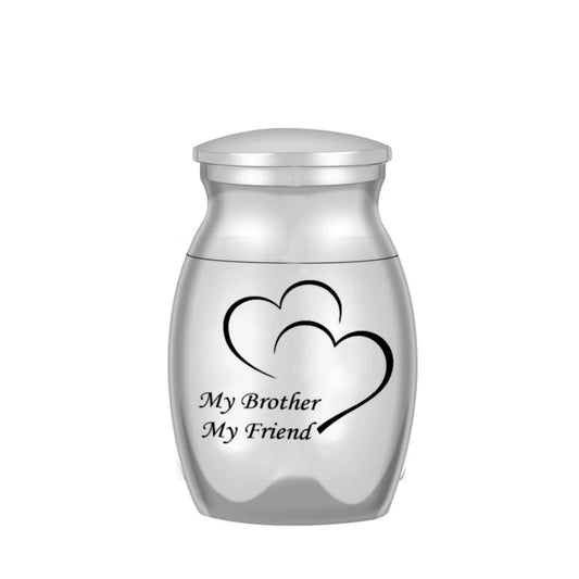 3 Mini Pet Ashes Urns – Cremation Keepsake Jars for Dogs & Cats with “My Brother My Friend” Engraving