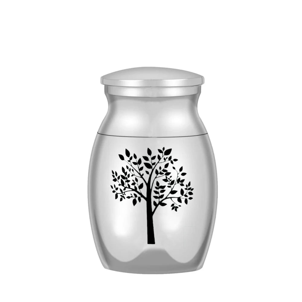 24 Styles Set of 3 Pcs Mini Urns For Human Ashes Cremation Keepsake Container Jar Metal Memorial Pet Ashes Holder Silver