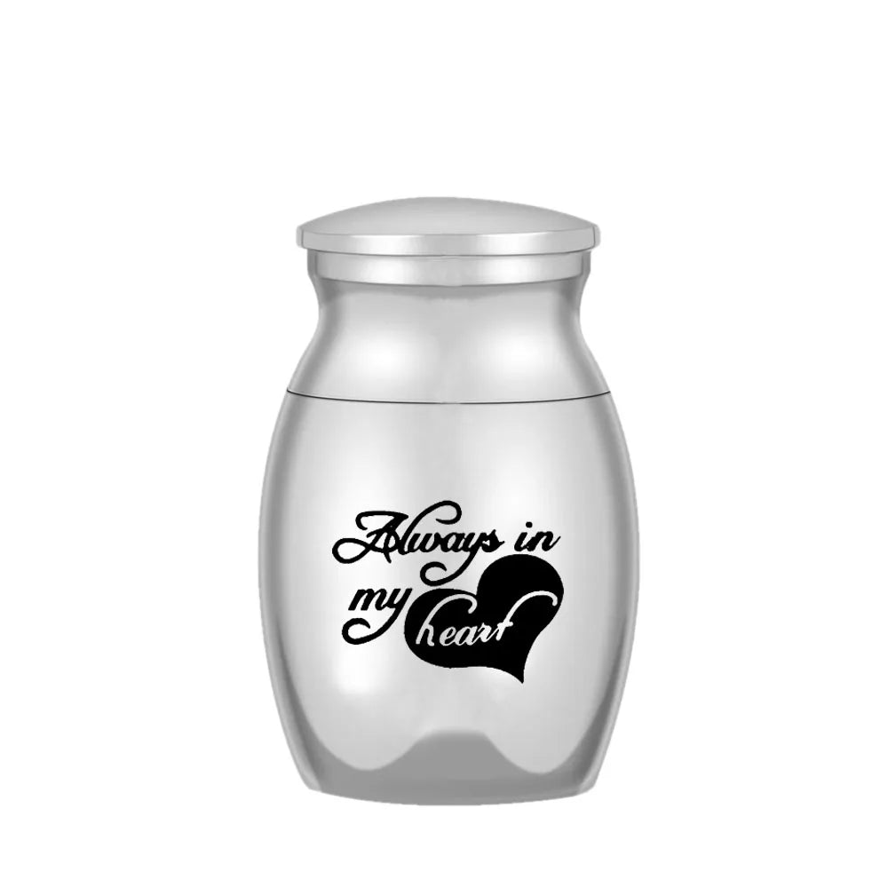 24 Styles Set of 3 Pcs Mini Urns For Human Ashes Cremation Keepsake Container Jar Metal Memorial Pet Ashes Holder Silver