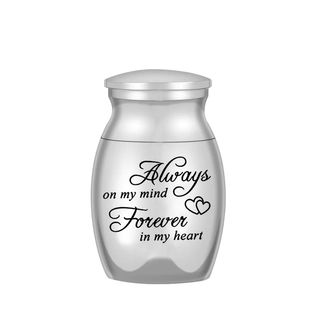 24 Styles Set of 3 Pcs Mini Urns For Human Ashes Cremation Keepsake Container Jar Metal Memorial Pet Ashes Holder Silver