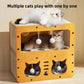 Integrated Cat House with Wear-Resistant Scratch Board Four Seasons Cat Scratching Column Vertical Crawler Cat Comfort buyat my furry paw in UK and Usa only
