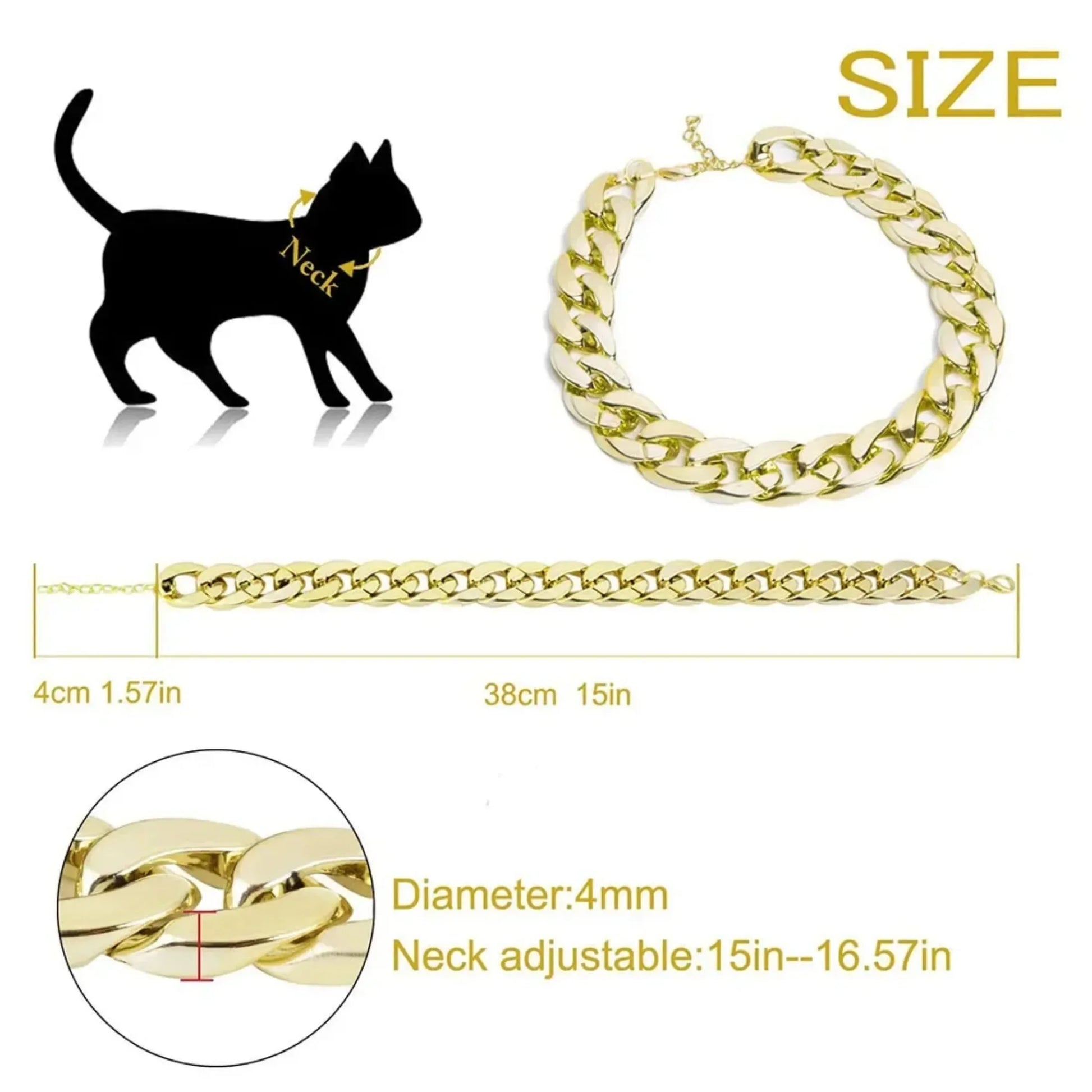 Plastic Dog Cat Neck Chain Fashion Cuban Link buy at my furry paw in usa and uk only