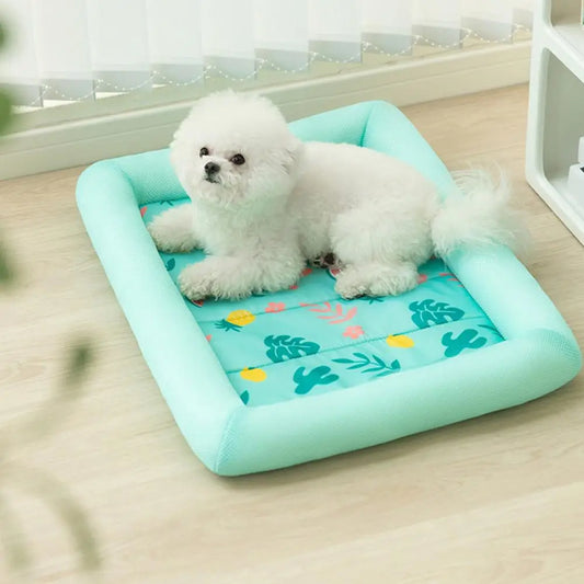 Small Grey Summer Pet Bed for Dogs – Cooling & Comfortable Resting Spot
