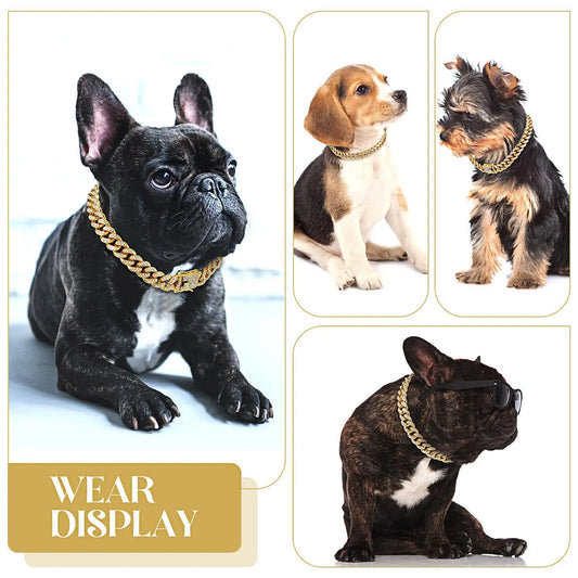 Dog Chain Collar Necklace Safe Buckle Metal Necklace