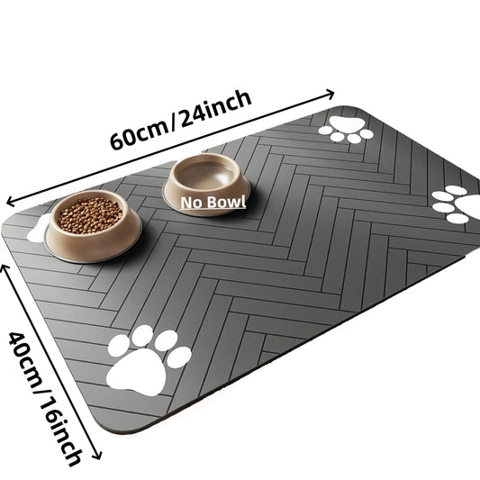Black Pet Feeding Mat – Absorbent Placemat 40x60cm