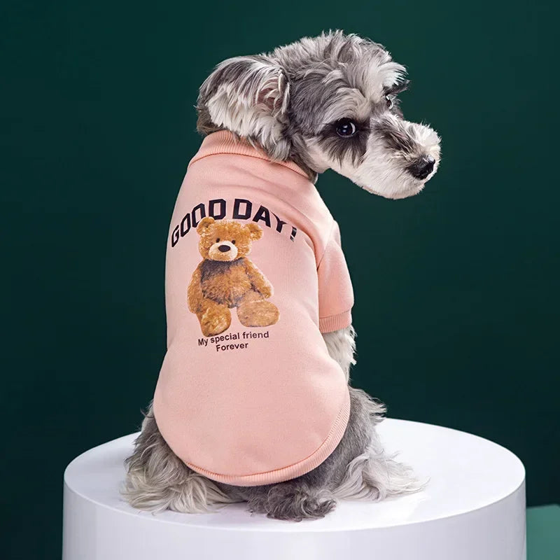 Navy Blue Dog Winter Sweatshirt – Bear Pullover Coat