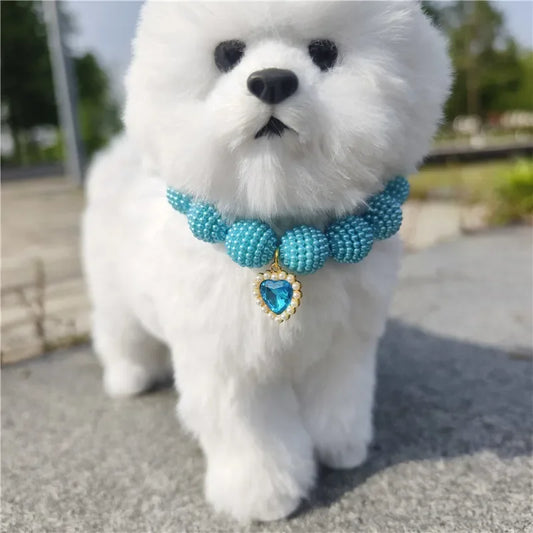 Hot Sale High-end Colorful Personalized Pearl Pet Collar