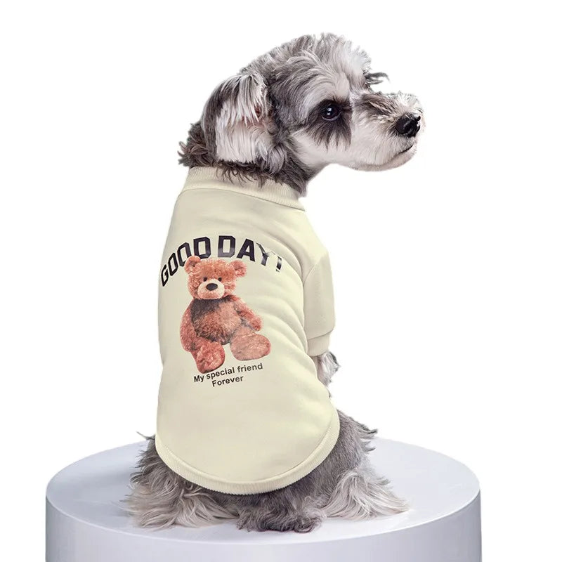 Navy Blue Dog Winter Sweatshirt – Bear Pullover Coat