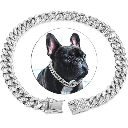 Dog Chain Collar Necklace Safe Buckle Metal Necklace