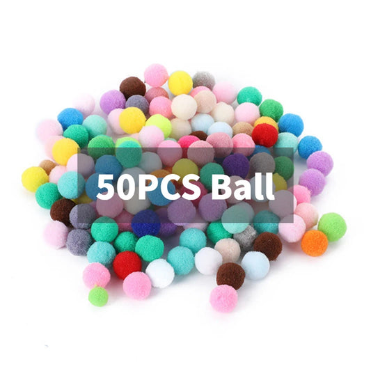 Plush Ball Shooting Gun – Interactive Cat Toy with 50 Pompoms