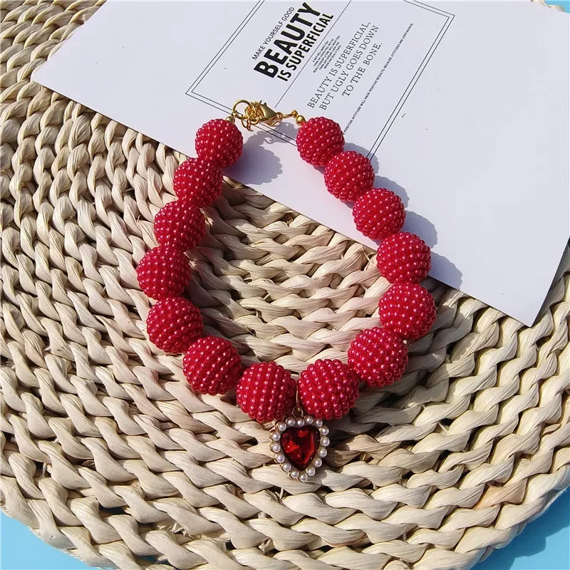 Hot Sale High-end Colorful Personalized Pearl Pet Collar