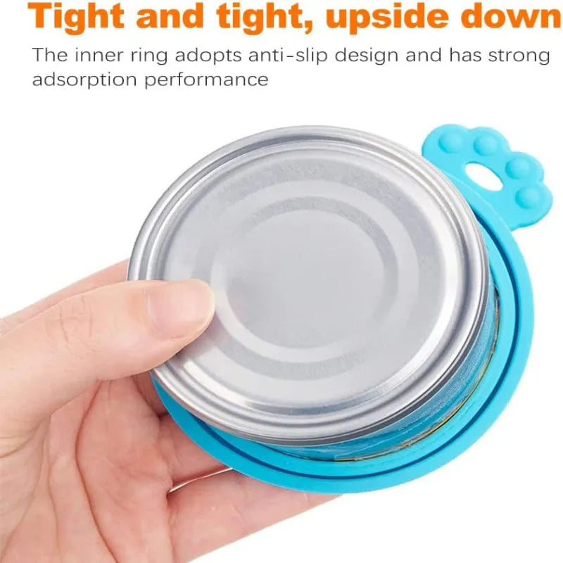 2pcs/set Reusable Pet Food Can Cover and Spoon