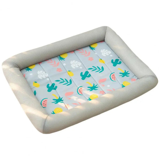 Small Grey Summer Pet Bed for Dogs – Cooling & Comfortable Design

