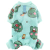 Green Cartoon Flannel Dog Pajamas Winter Onesie