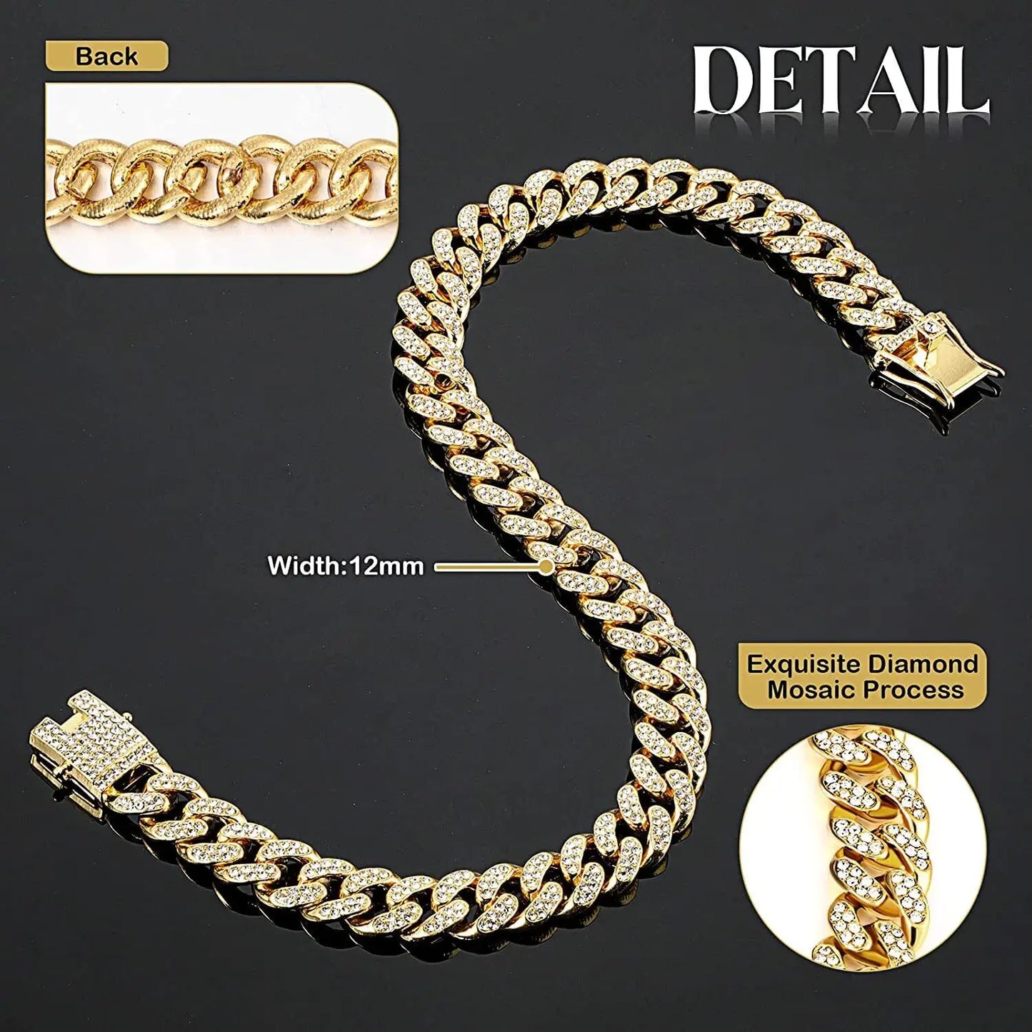 Dog Chain Collar Necklace Safe Buckle Metal Necklace