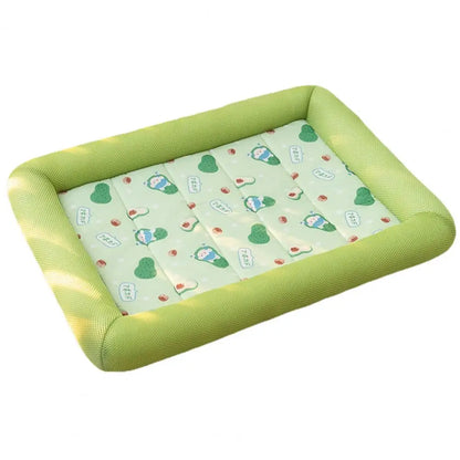 Small Green Summer Pet Bed for Dogs – Cooling & Comfortable

