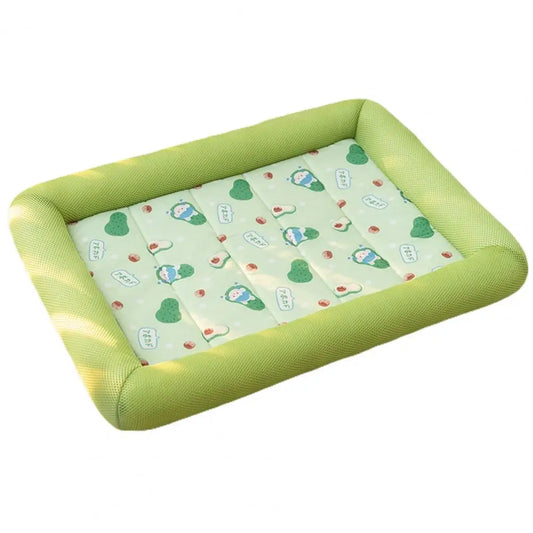 Small Green Summer Pet Bed for Dogs – Cooling & Comfortable

