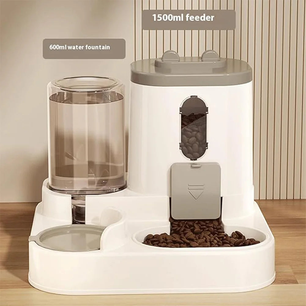 2-in-1 automatic water dispenser and  automatic food bowl set,