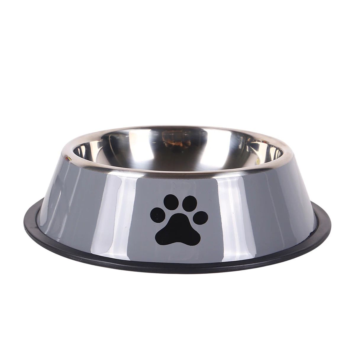 1PC Stainless Steel Pet Bowl – Grey (XS to XL, Cat/Dog Bowl)