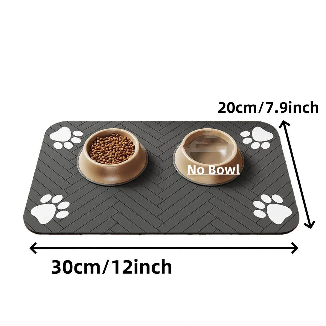Black Pet Feeding Mat – Absorbent Placemat 20×30cm
