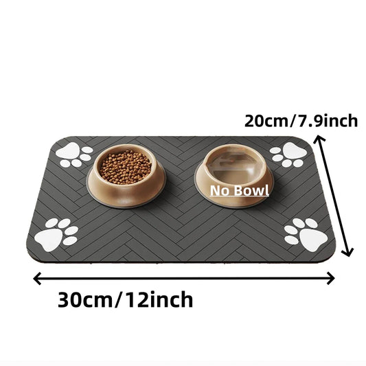 Black Pet Feeding Mat – Absorbent Placemat 20×30cm