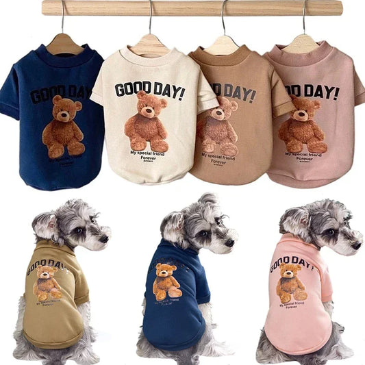 Navy Blue Dog Winter Sweatshirt – Bear Pullover Coat