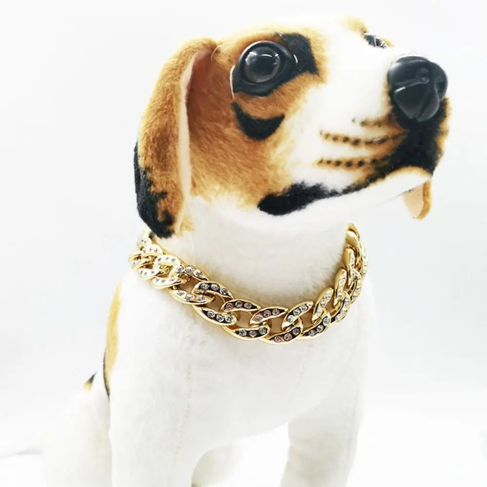 Dog Collar Full Diamond Large Gold Chain Cuban Chain