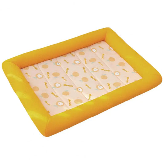 Small Orange Summer Pet Bed for Cats & Dogs – Cooling Comfort

