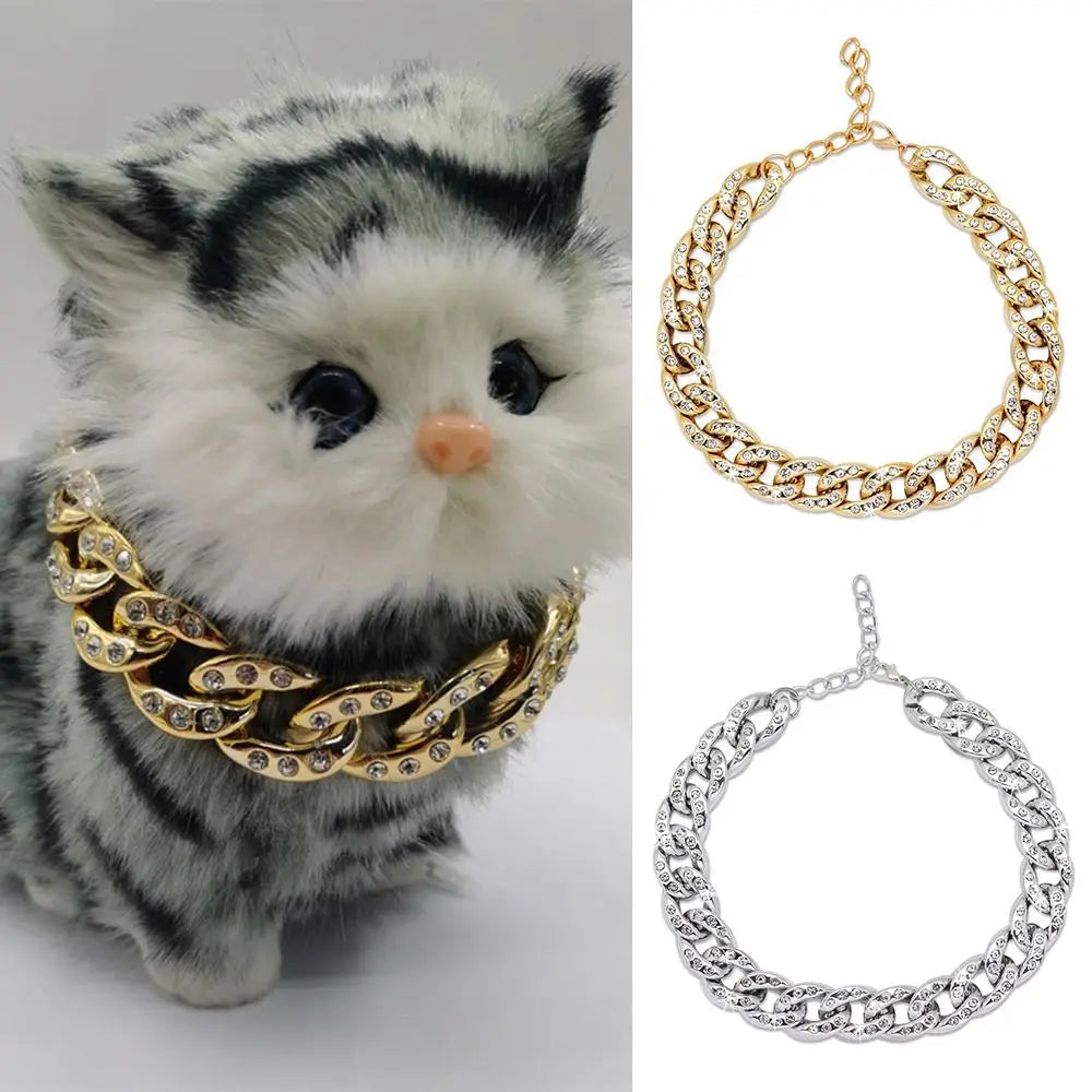 Dog Collar Full Diamond Large Gold Chain Cuban Chain