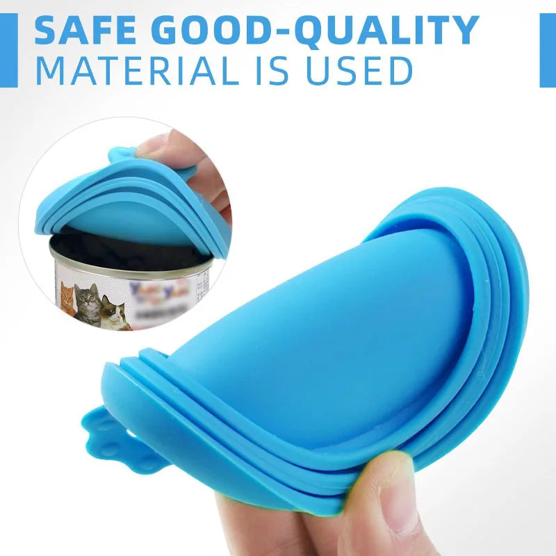 Blue Pet Can Cover & Spoon Set – 2pcs Reusable & BPA-Free