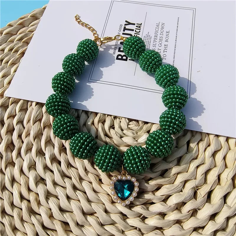 Hot Sale High-end Colorful Personalized Pearl Pet Collar