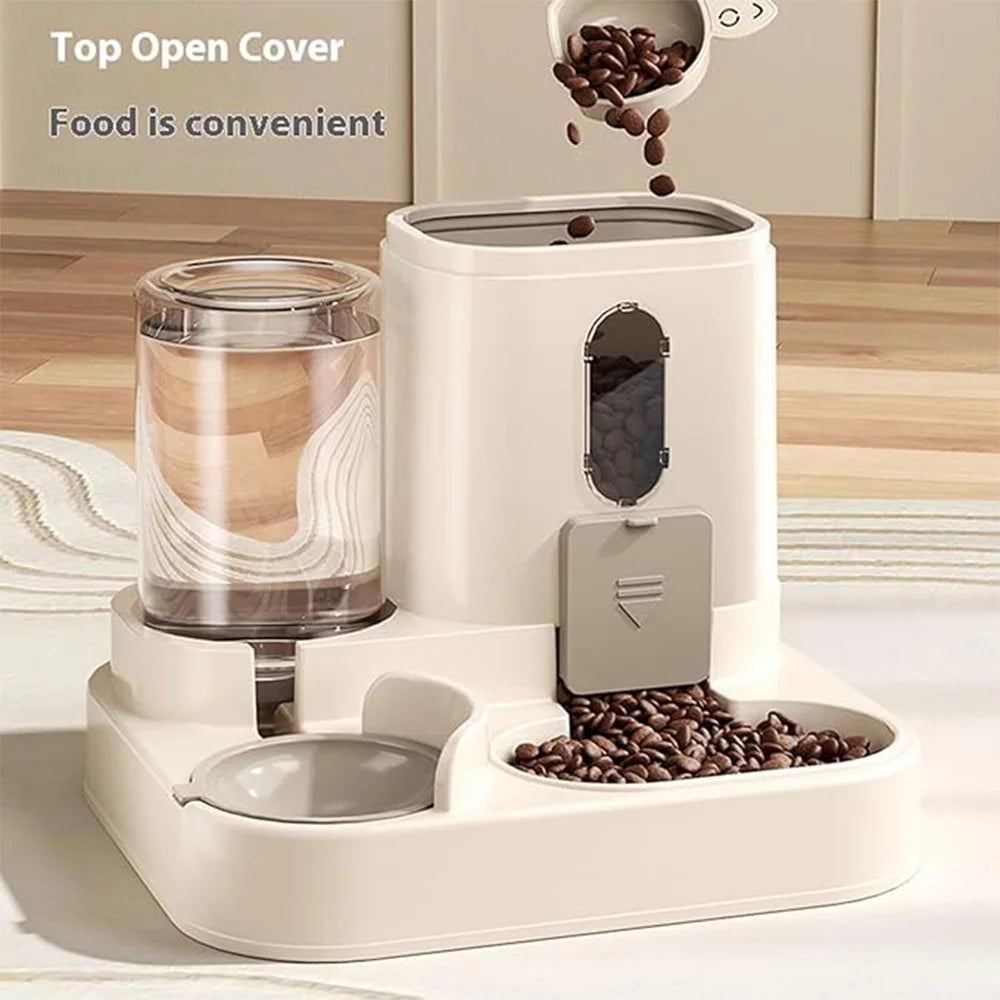 2-in-1 automatic water dispenser and  automatic food bowl set,