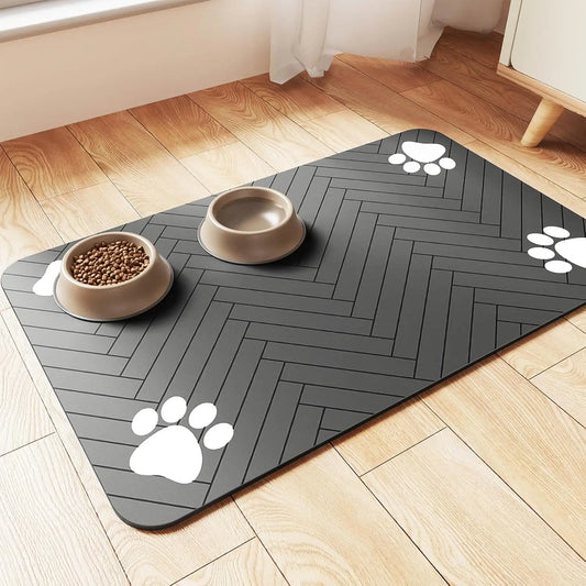 Grey Pet Feeding Mat – Absorbent Placemat 20x30cm