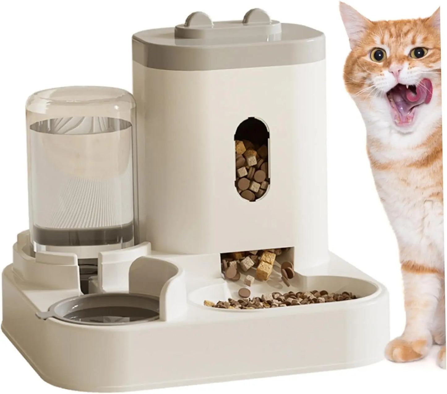2-in-1 automatic water dispenser and  automatic food bowl set,
