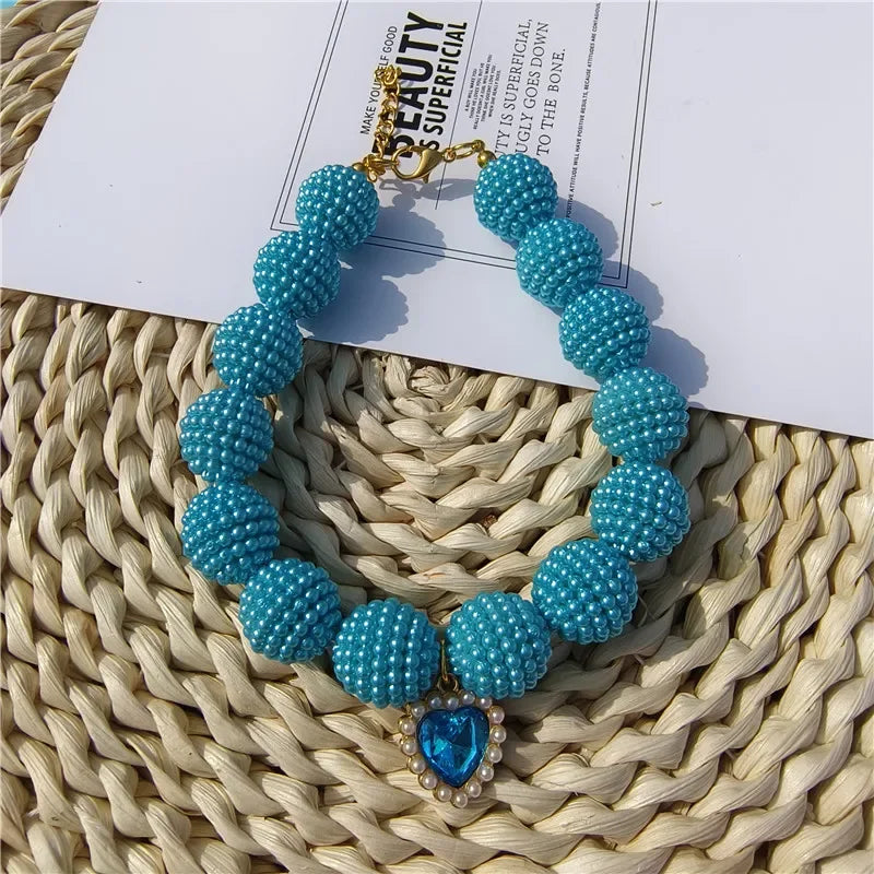 Hot Sale High-end Colorful Personalized Pearl Pet Collar
