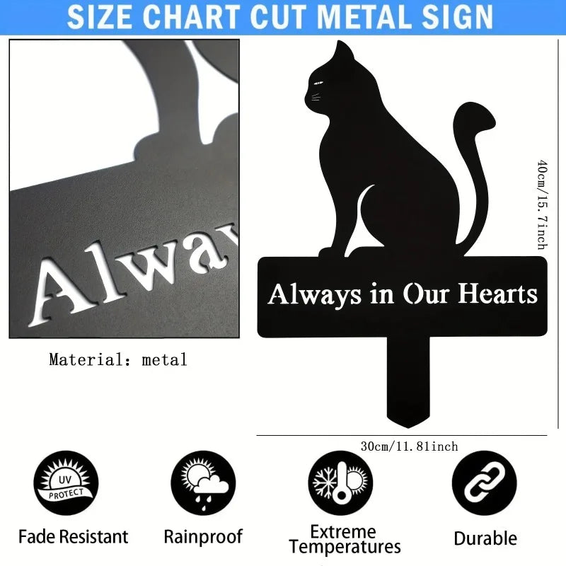 1set Always In Our Hearts Memorial Stake Insert Cemetery Decor for Grave, Sympathy Funeral, Easter, Pet, Yard