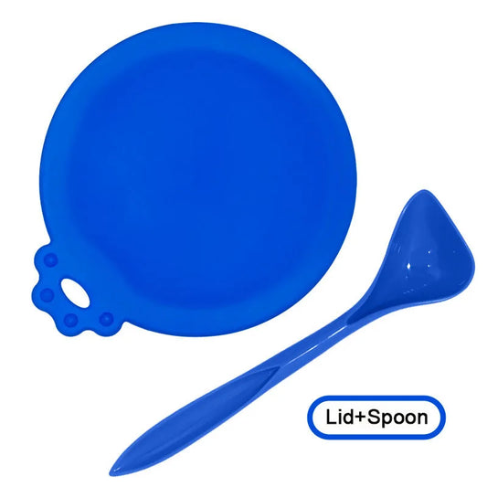 Blue Pet Can Cover & Spoon Set – 2pcs Reusable & BPA-Free